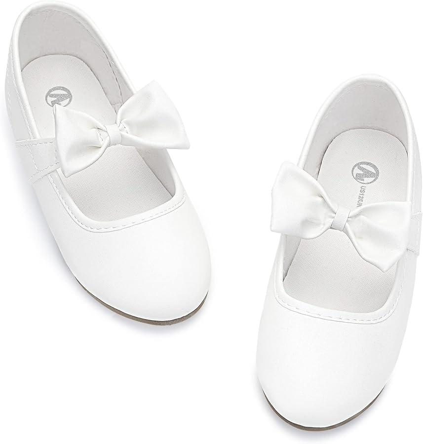 Girls Dress Shoes Mary Jane Flats Bowknot Cute Shoes for Little Big Kid