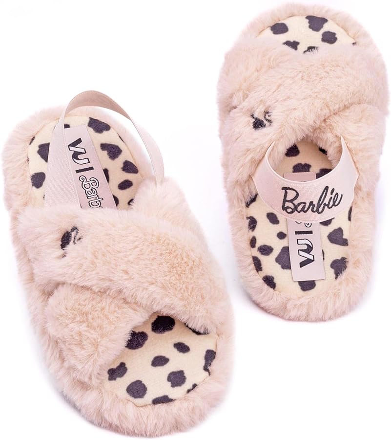 Barbie Fluffy Cross Strap House Sliders Girls slipper