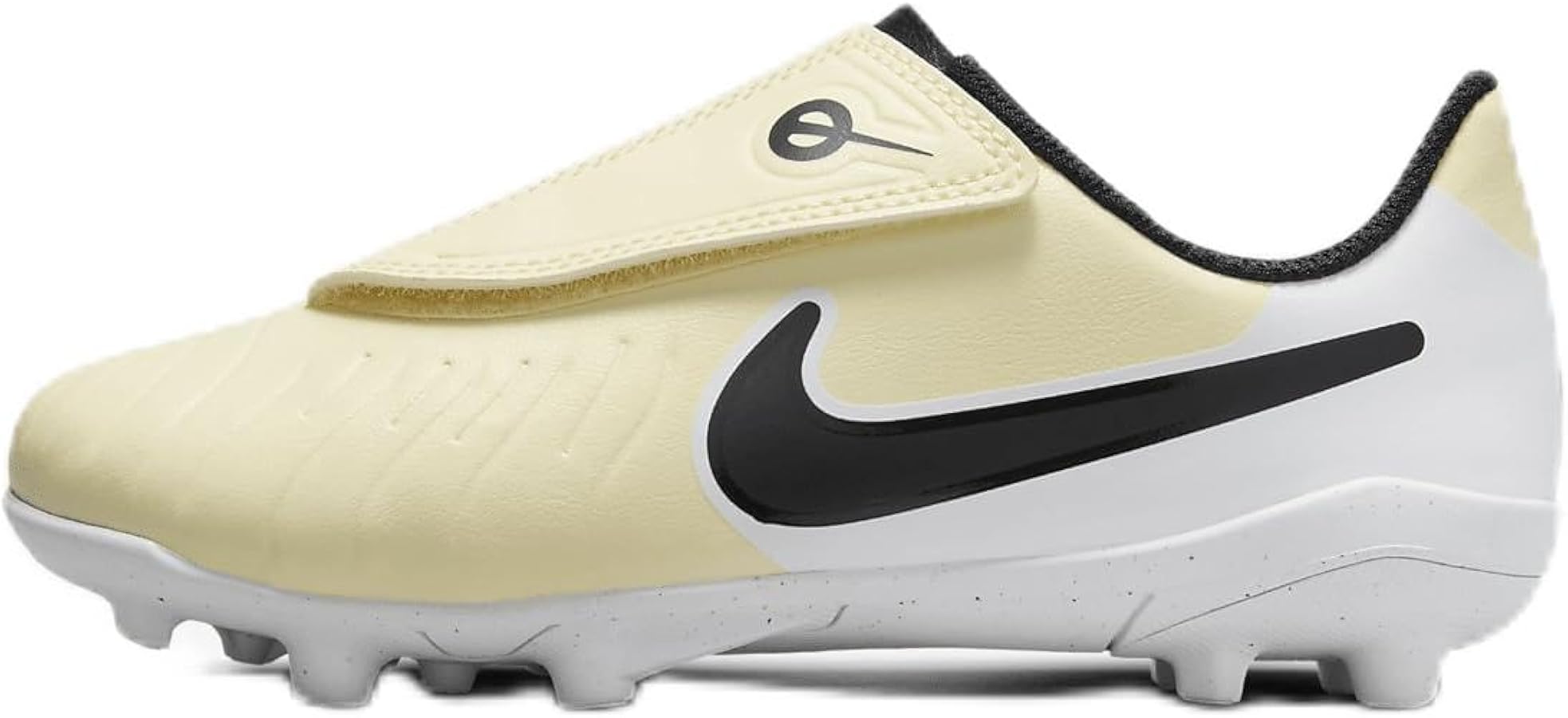 Nike Jr. Tiempo Legend 10 Club Little Kids' Multi-Ground Low Top Soccer Cleats (DV4356-700, Lemonade/Metallic Gold Coin/Black)