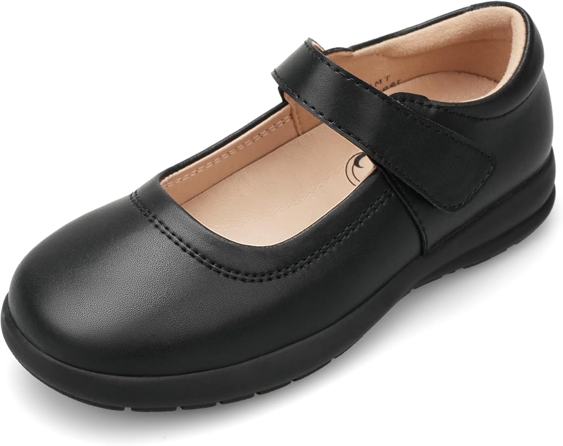 Stelle Girls School Shoes Black Mary Jane Flats Uniform Dress Shoes for Little/Big Kids