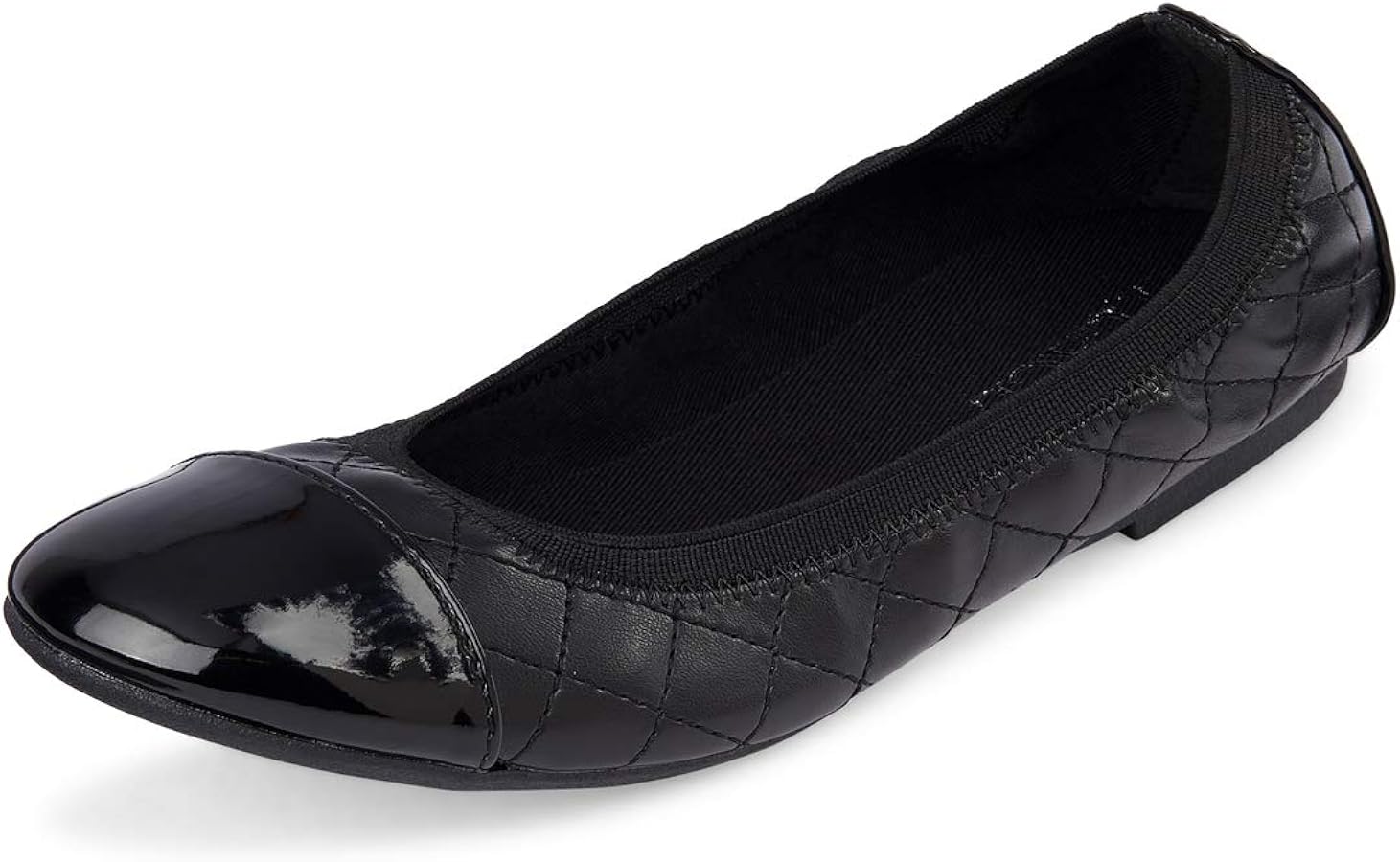 The Children's Place,girls,Quilted Ballet Flats,and Toddler Ballet Flats,Black Quilted,6 Big Kid