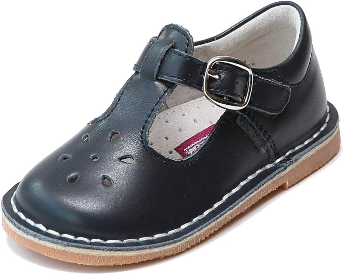 Joy Classic Leather Stitch Down T-Strap | Girl's Mary Jane Flat (Toddler/Little Kid)