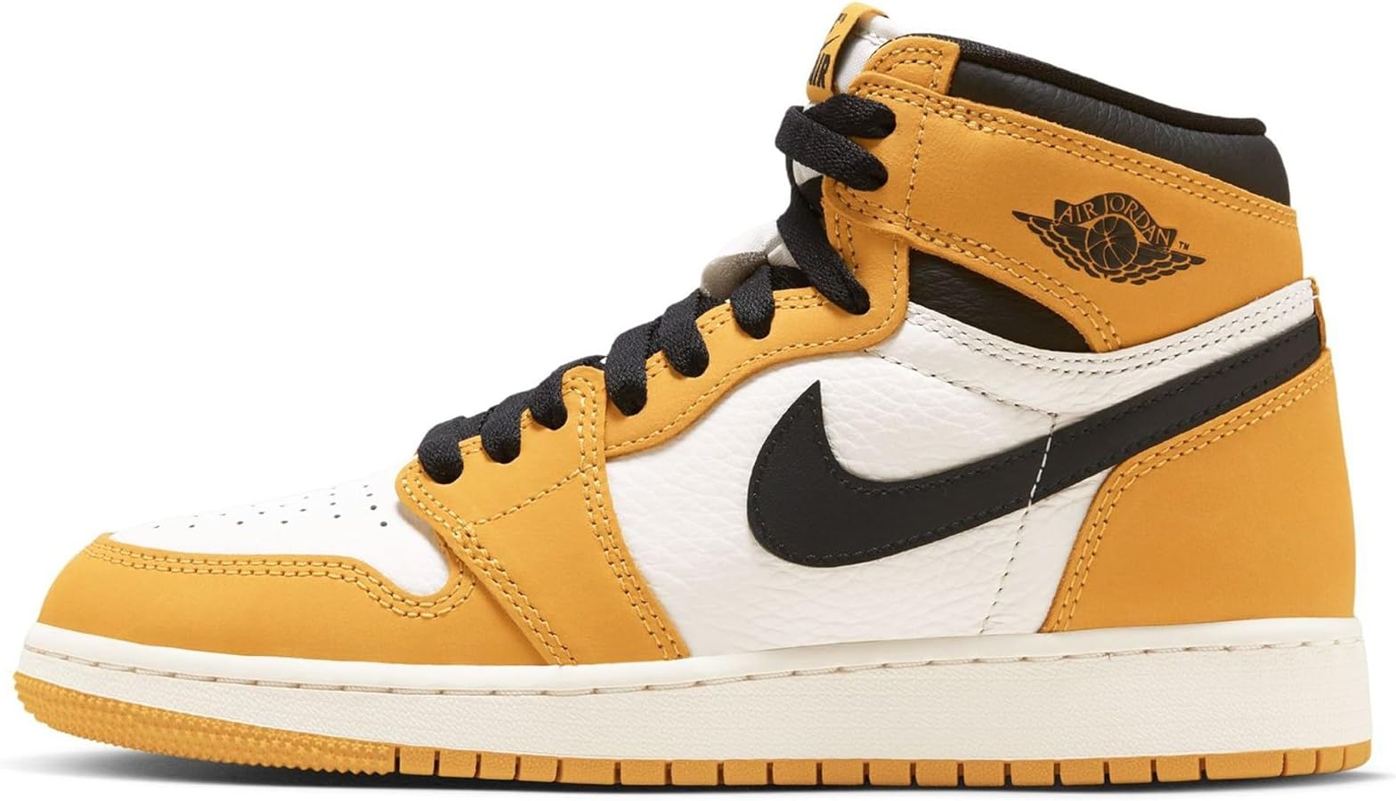 Jordan Big Kid's 1 Retro High OG Yellow Ochre/Black-Sail (FD1437 701)