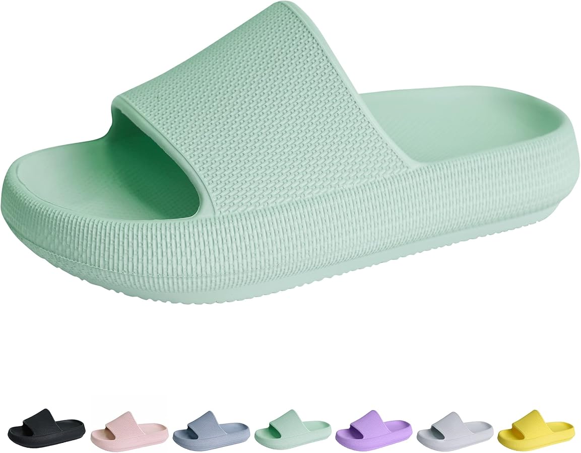 Youecci Cloud Slides for Kids丨Shower Slippers Bathroom Pool Sandals丨Boys Girls Comfy Thick Sole Slippers丨Summer Non-Slip Beach Shoes