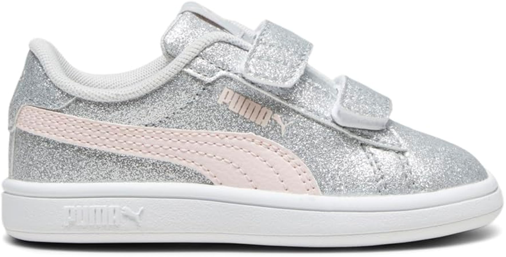 PUMA Kids Smash Hook and Loop Sneaker, Glacial Gray-Frosty Pink, 9 US Unisex Toddler