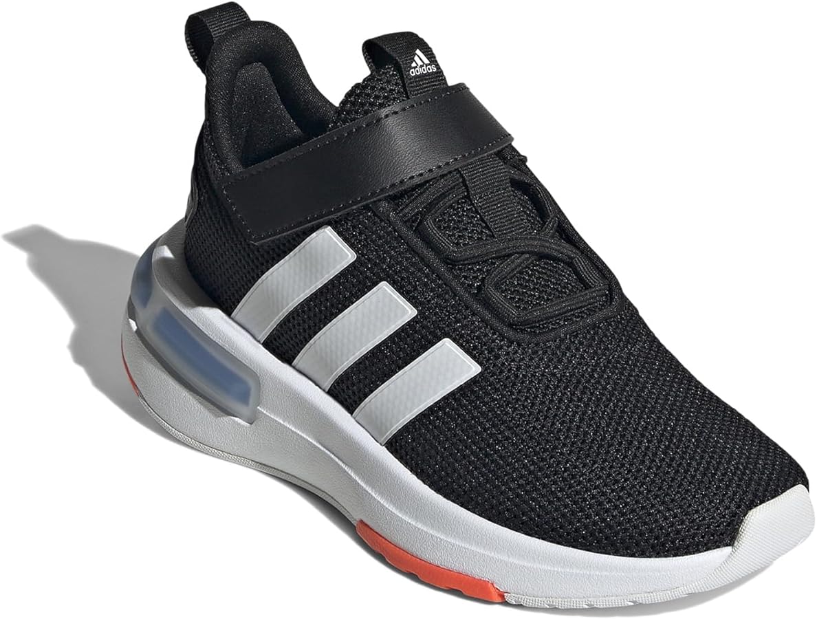 adidas Racer Tr23 legacy Sneaker, Black/White/Solar Red, 12.5 US Unisex little kid