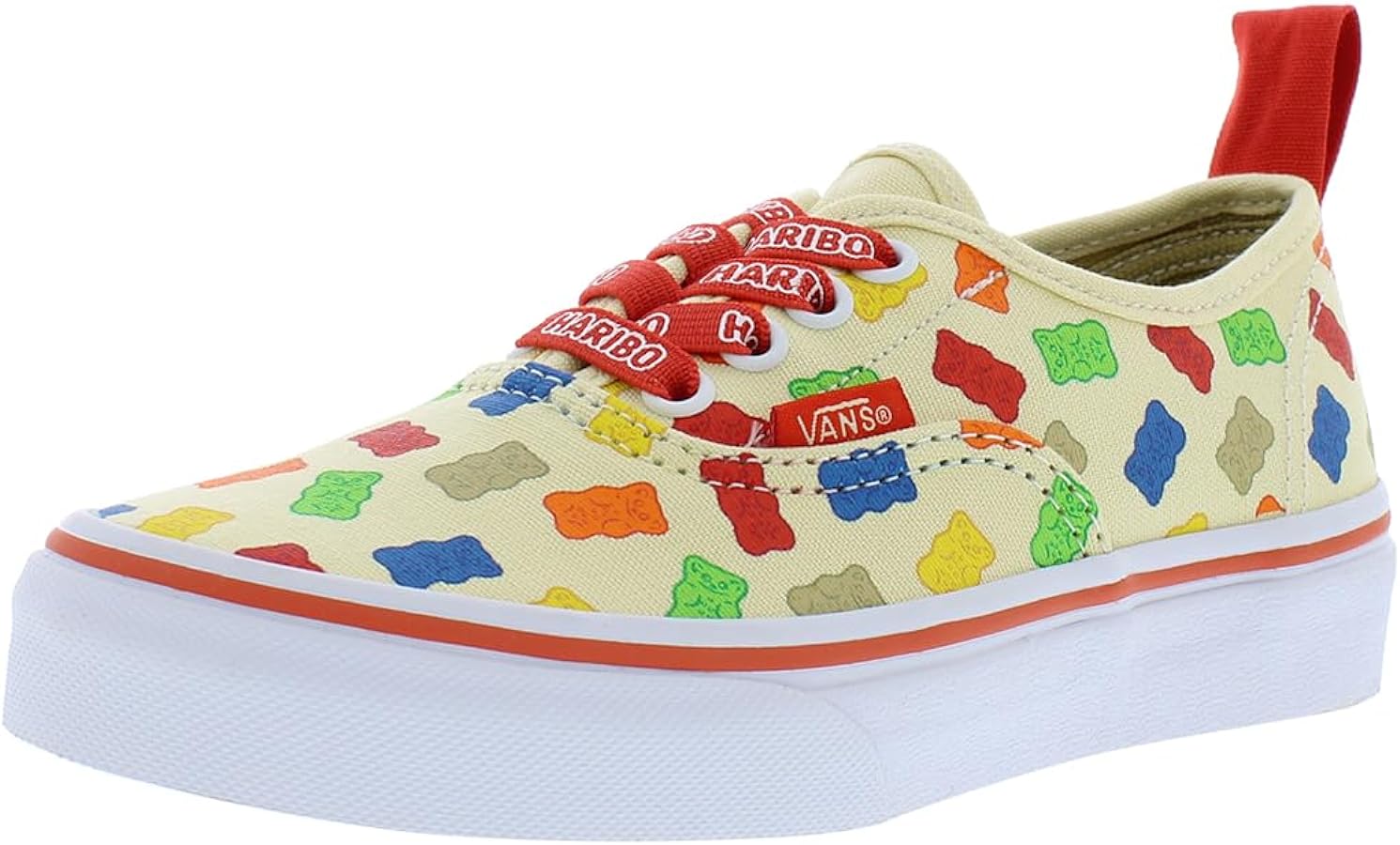 Vans Authentic Elas PS Girls Shoes Size 1.5, Color: Haribo White/Red