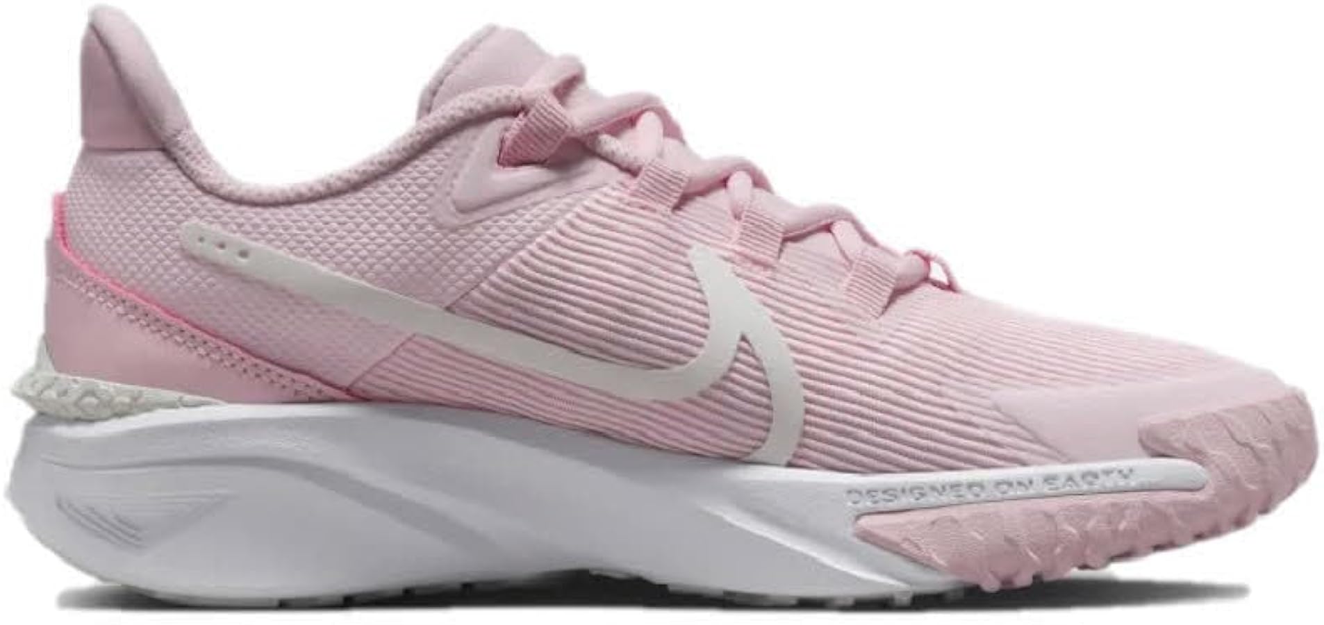 Nike Star Runner 4 Big Kids' Road Running Shoes (DX7615-602,Pink Foam/Summit White-White) Size 4.5