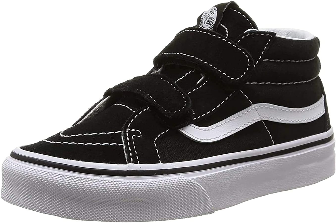 Vans Kids Sk8-Mid Reissue V Skate Shoe Black/True White 12