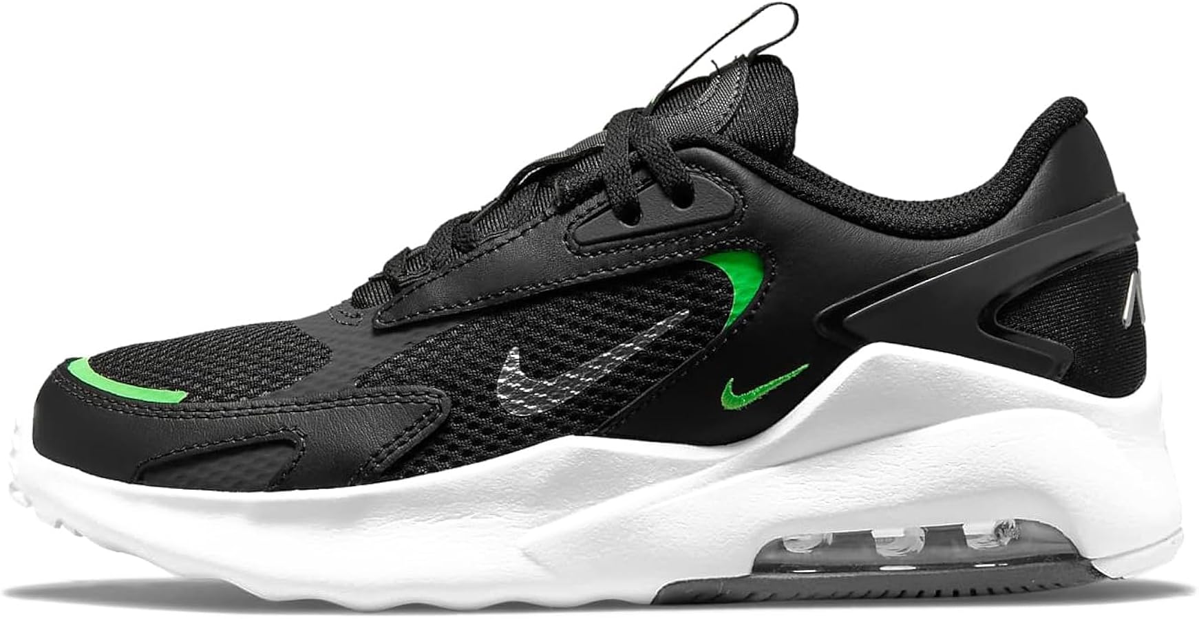 Nike Air Max Bolt Big Kids' Shoes (CW1626-006, Black/Dark Smoke Grey/Green Strike) Size 5.5