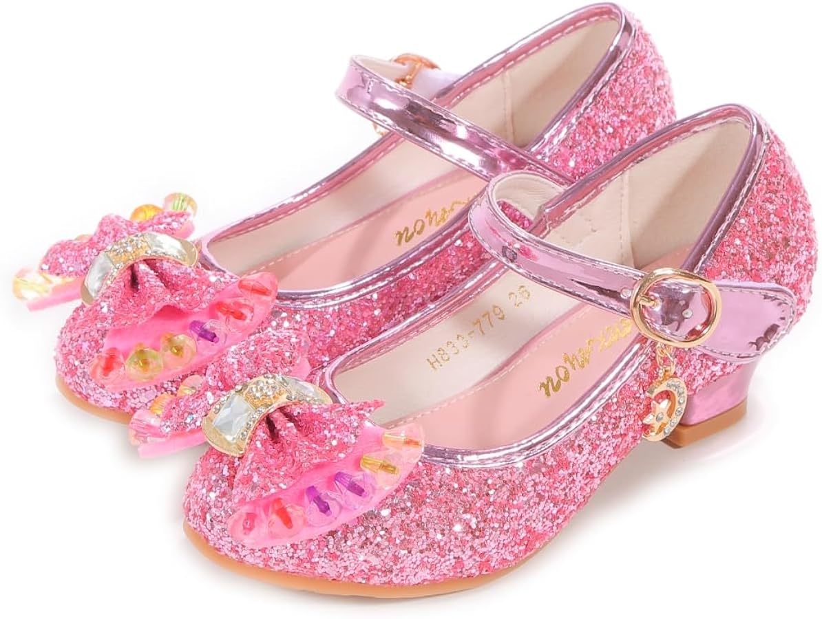 Girls Dress Shoes Mary Jane Shoes Princess Heels for Toddler Little Kid Wedding Party