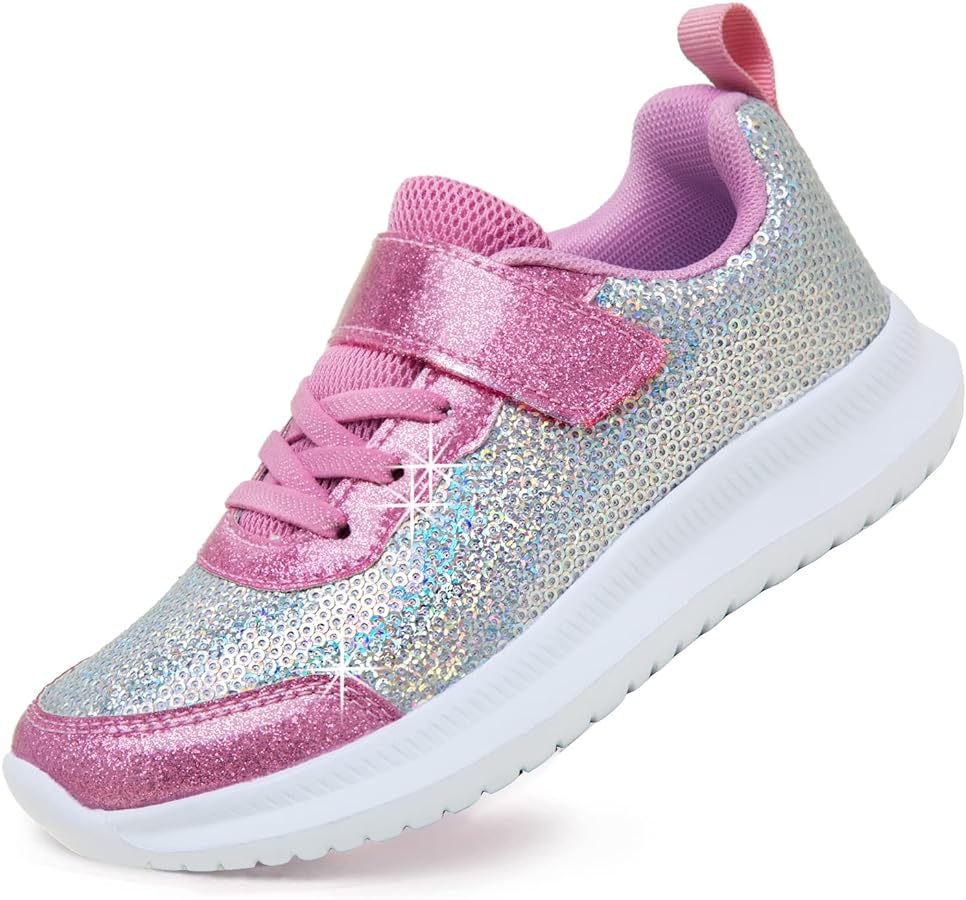 Toandon Toddler Kids Sneakers Sparkle Fashion Glitter Sequins Canvas Shoes