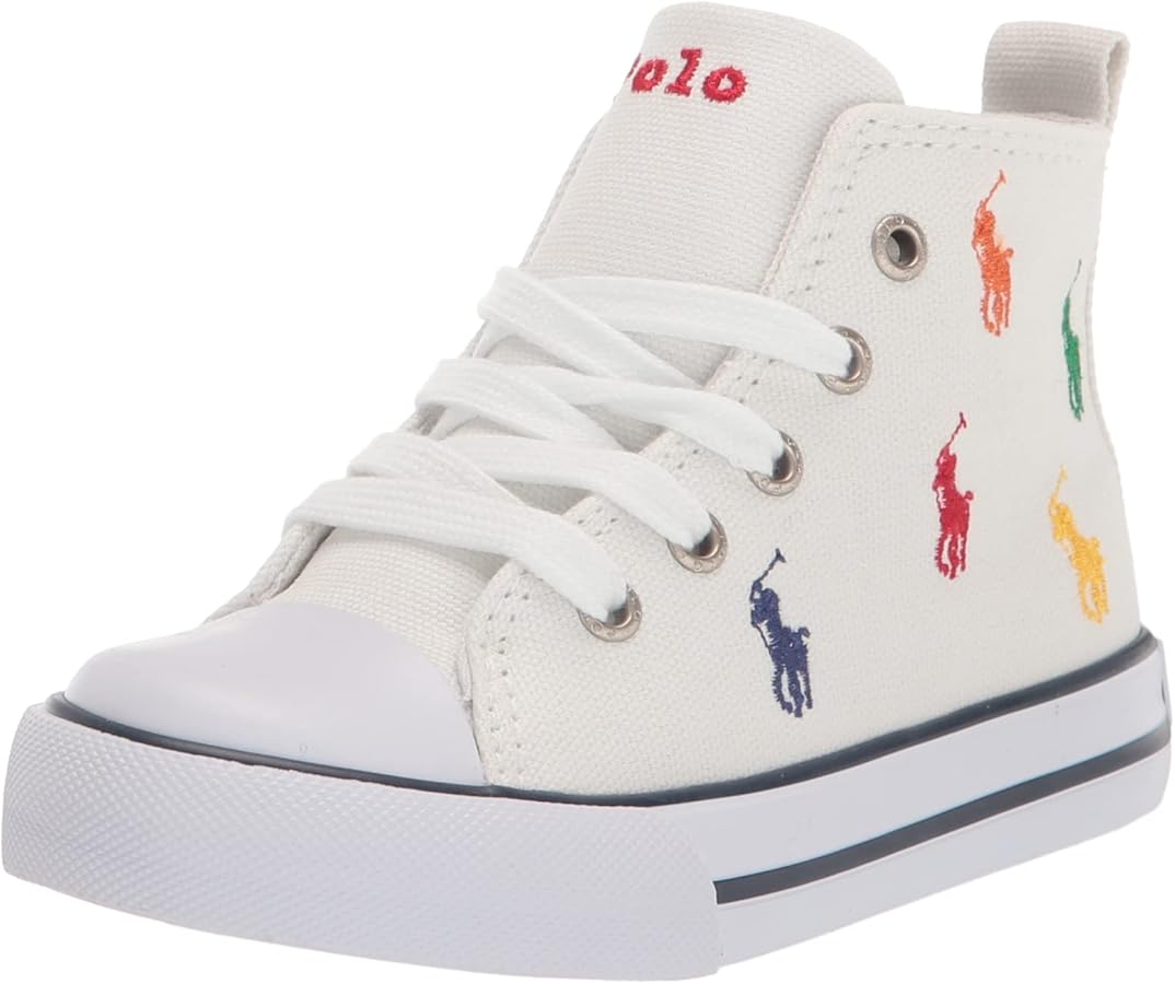 POLO RALPH LAUREN Girl's Hamptyn Hi Ii White Mlt RPT Pp Sneaker