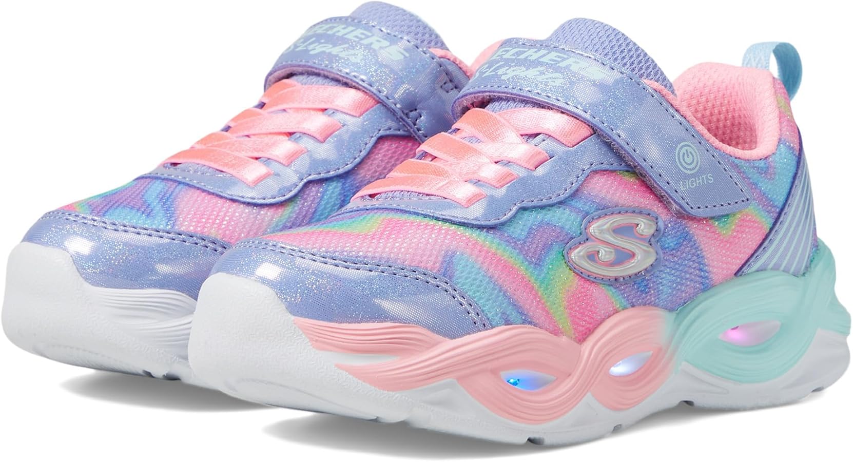 Skechers unisex-child TWISTY GLOW - SORBET SWIRL