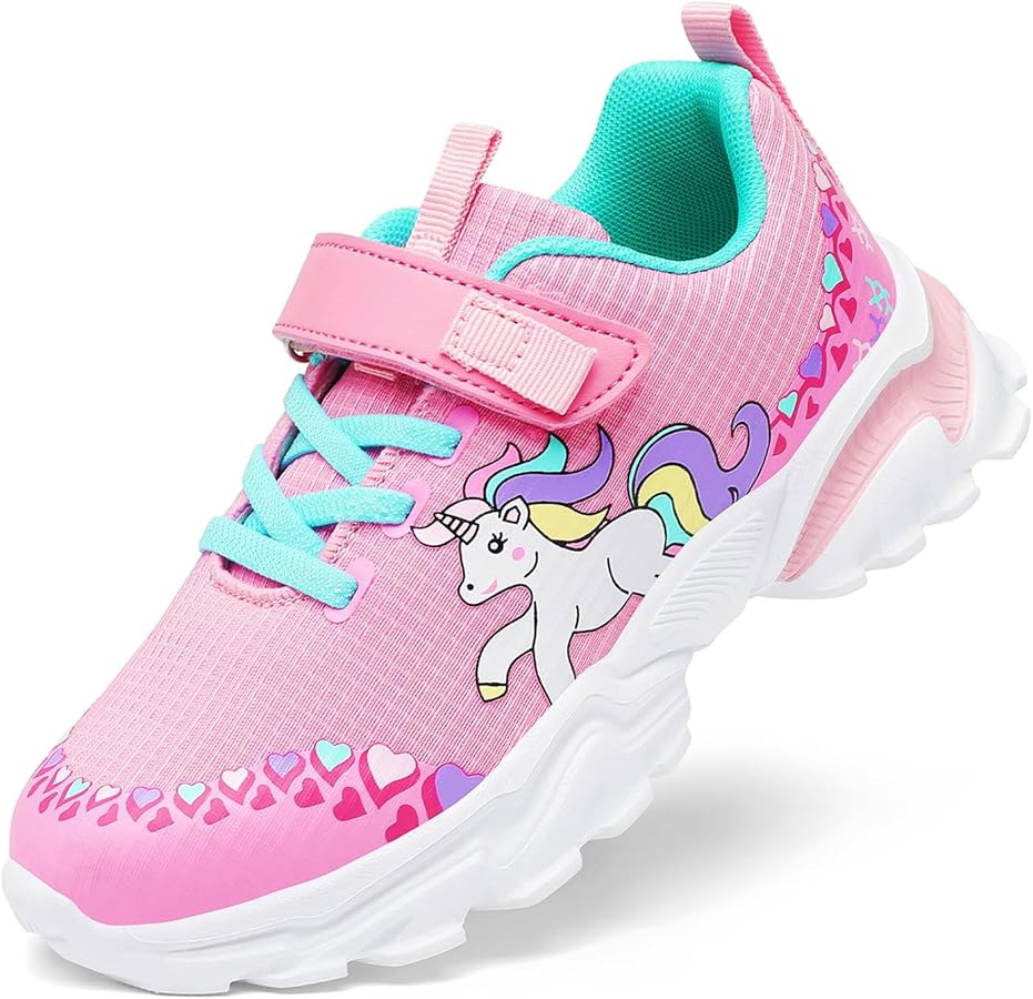 Nihaoya Kids Sneakers for Girls Boys Running Shoes Lightweight Breathable Tennis Cute Patterns Toddler/Little Kid/Big Kid