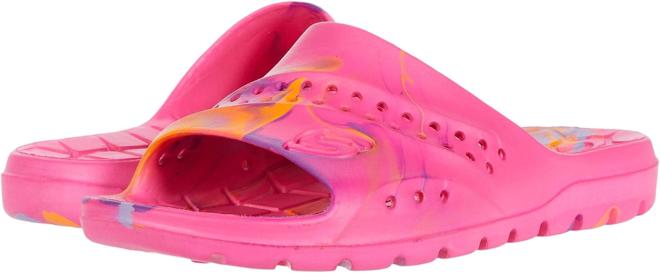 Skechers Girl's Foamies Hogan-Color Splashed Sneaker Slide Sandal