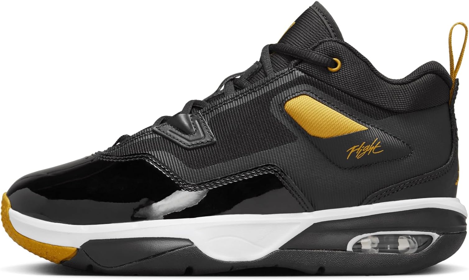 NIKE Jordan Stay Loyal 3 Big Kids' Shoes (FB9922-071, Black/White/Yellow Ochre) Size 5