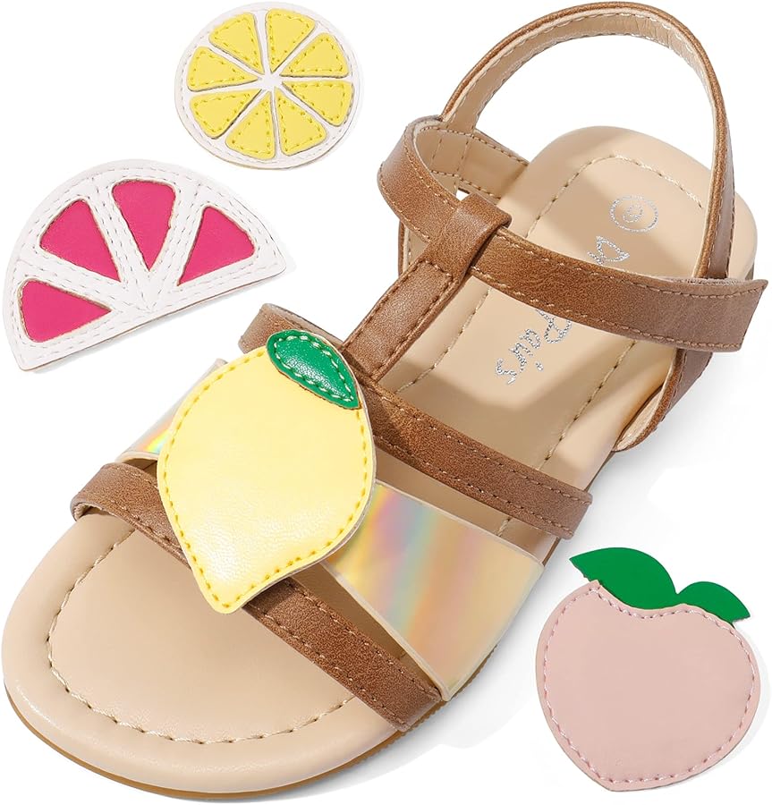 DREAM PAIRS Girls Casual Sandals Open Toe Cute Sandals