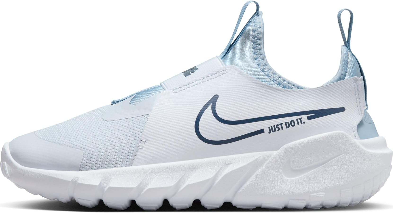 Nike Flex Runner 2 Big Kids' Road Running Shoes (DJ6038-010, Football Grey/Light Armory Blue/White) Size 5