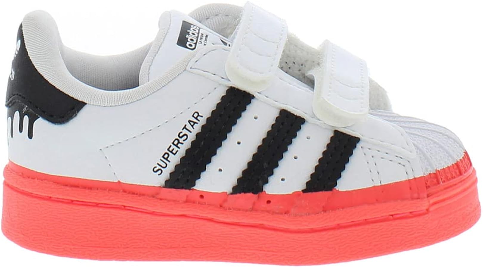 adidas Originals Baby Girl's Superstar CF (Toddler) White/Black/Turbo 10 Toddler M