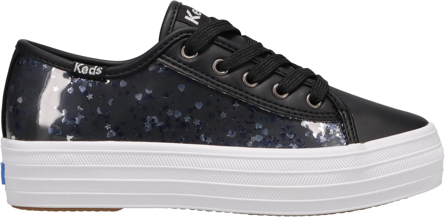 Keds Girl's Triple Up Glitter Under Glass-Black (Little Big Kid) Sneaker