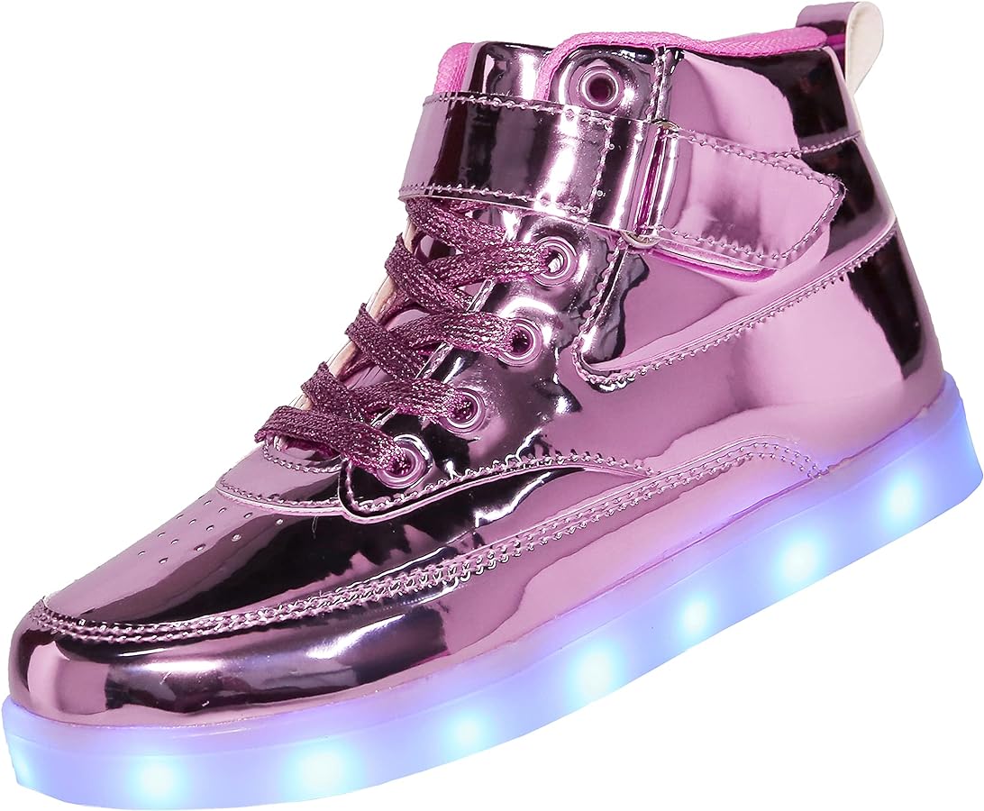 Kids LED Light up Shoes USB Charging Flashing High-top Sneakers for Boys and Girls Child Unisex