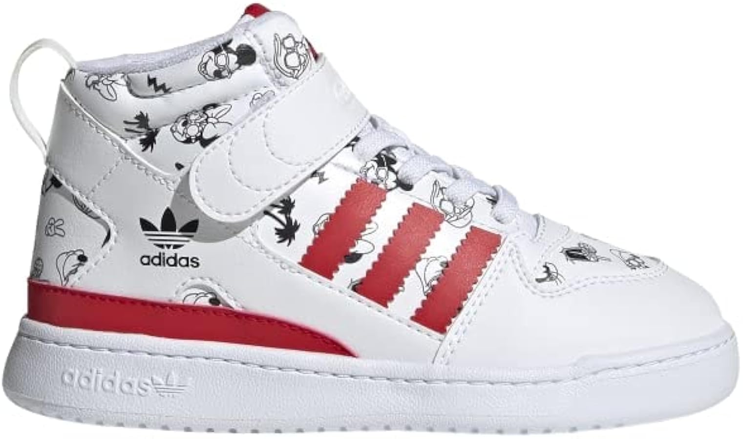 adidas Originals Forum Mid 360 Sneaker, White/Vivid Red/White, 3 US Unisex Little Kid