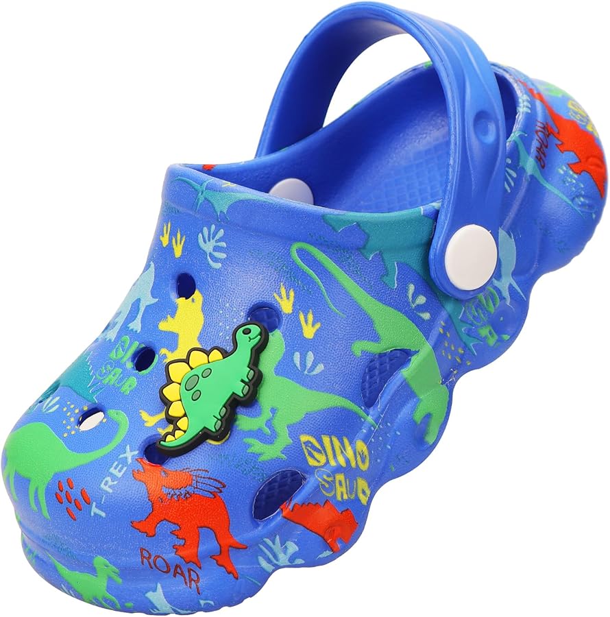 Toddler Clogs Boys Girls Kids Dinosaur Garden Shoes Slip on Sandals Slides Children Water Clogs Summer Outdoor Beach Pool Shoes