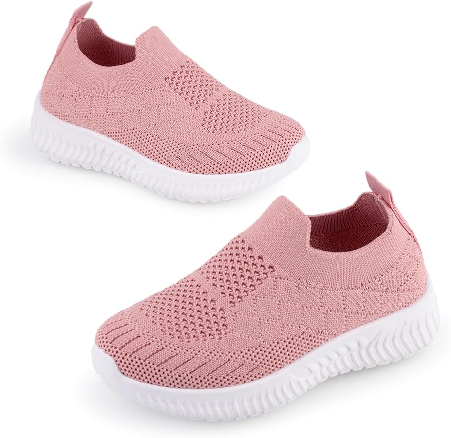 Kids Sneakers Girls' Sneakers Breathable Mesh Slip on Walking Shoes for Boys and Girls