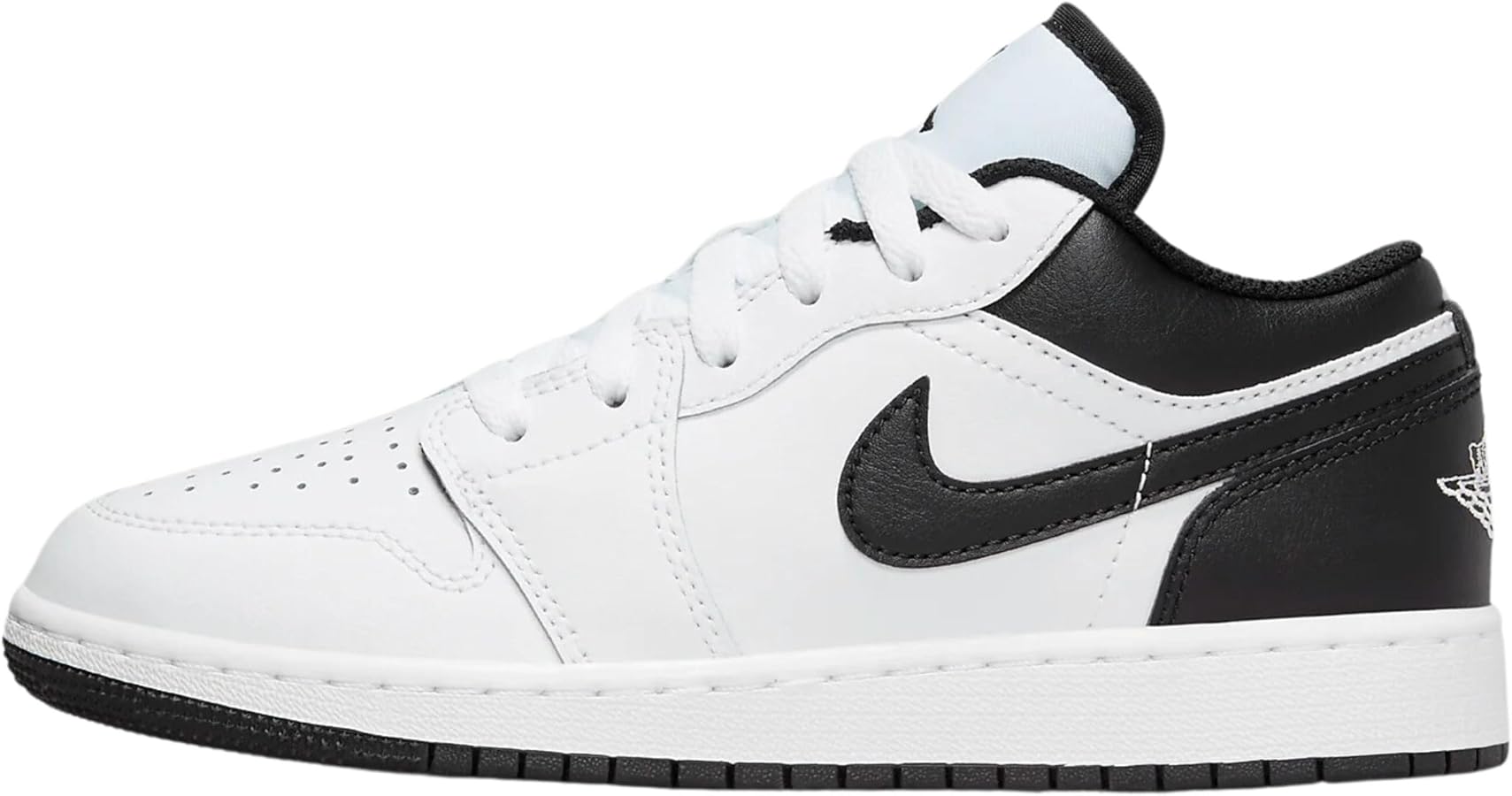 NIKE Air Jordan 1 Low Big Kids' Shoes (553560-132, White/Black-White) Size 3.5