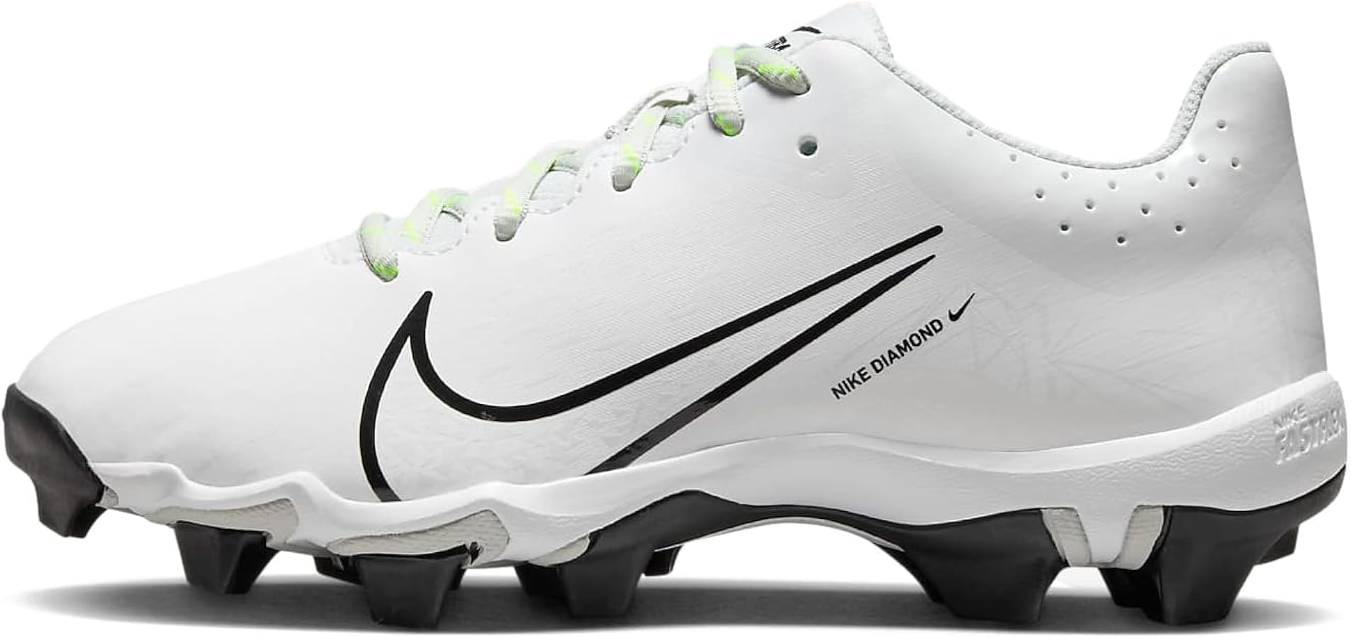 Nike Girls Hyperdiamond 4 Keystone GG Molded Softball Cleats SZ 6 White | Black | White