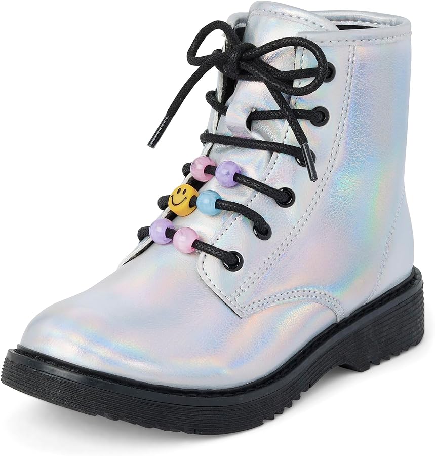 The Children's Place girls Lace Up Combat Boots