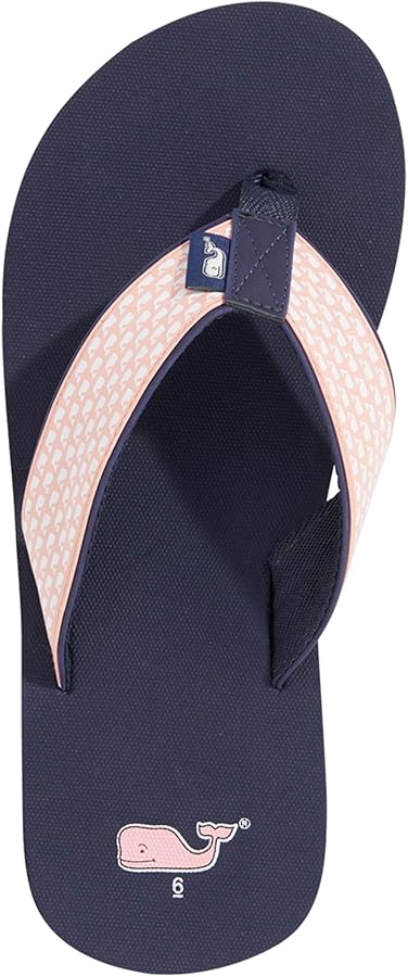 vineyard vines Girl's Micro Whales Classic Flip Flops