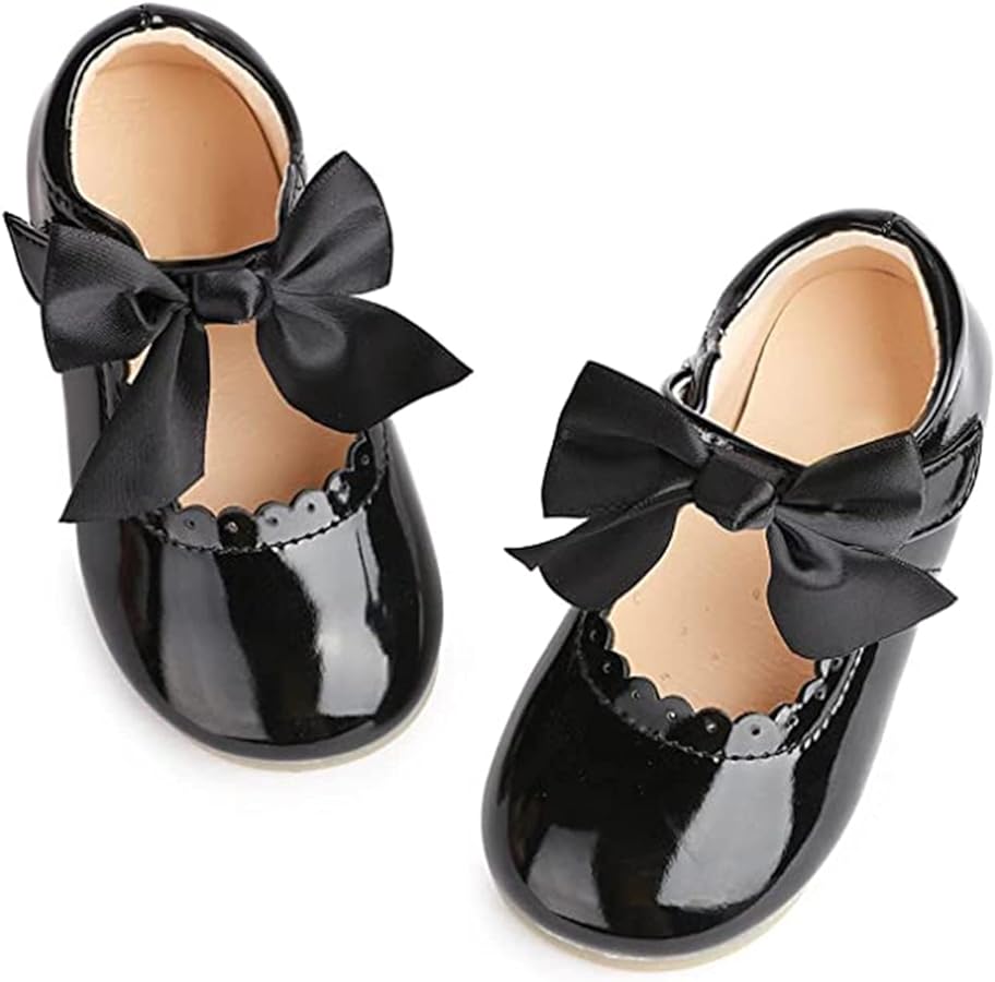 CENCIRILY Toddler Little Girls Flower Dress Shoes Mary Jane Ballet Flats Easter Party School Princess Wedding Shoes