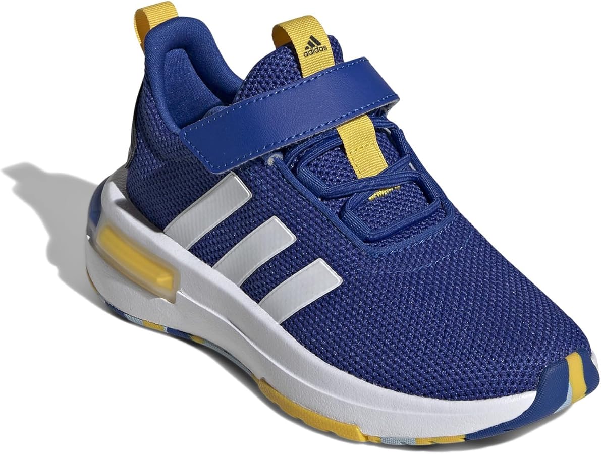 adidas Racer TR23 Elastic Lace Sneaker, Team Royal Blue/White/Utility Yellow, 13 US Unisex Little Kid