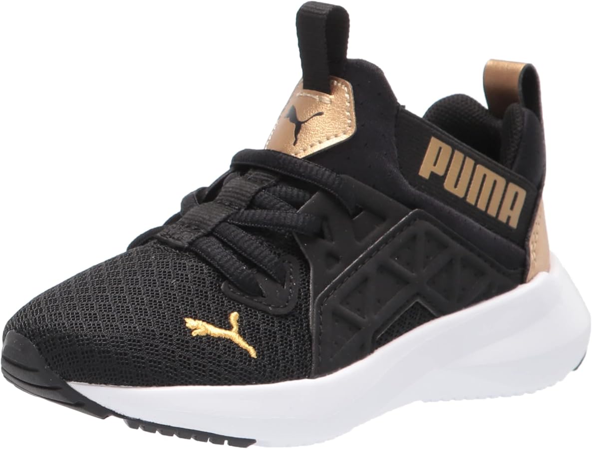 Puma Kids Boys Soft Enzo Shineline Ac Lace Up Sneakers Shoes Casual - Black