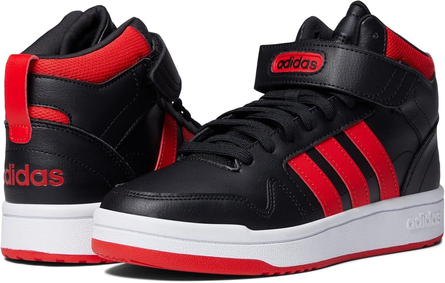 adidas Postmove Mid Basketball-Shoes, Black/Vivid Red/White, 6.5 US Unisex Big Kid