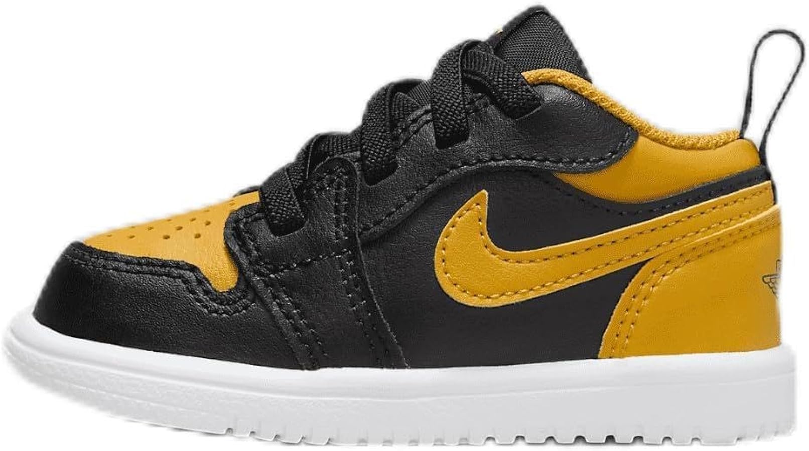 NIKE Jordan 1 Low Alt Baby/Toddler Shoes (DR9747-072, Black/White/Yellow Ochre) Size 10