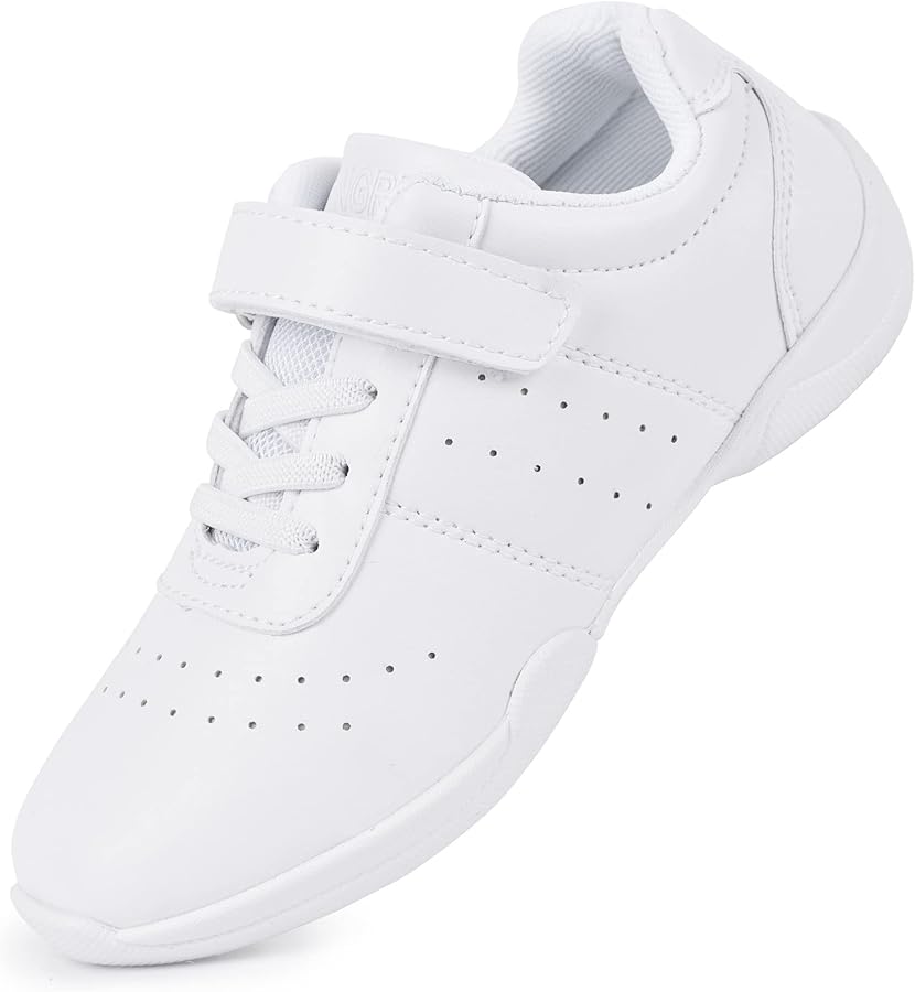 Cheer Shoes for Youth Girls White Cheerleading Athletic Dance Shoes Tennis Sneakers for Competition Sport Training