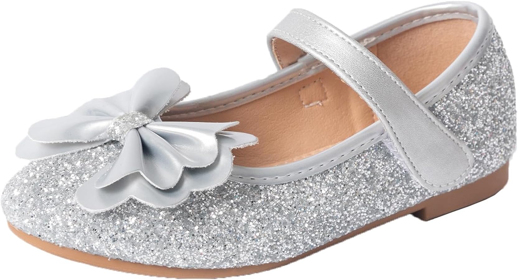 Girls Dress Shoes Mary Jane Wedding Party Shoes Glitter Bridesmaids Princess Flat