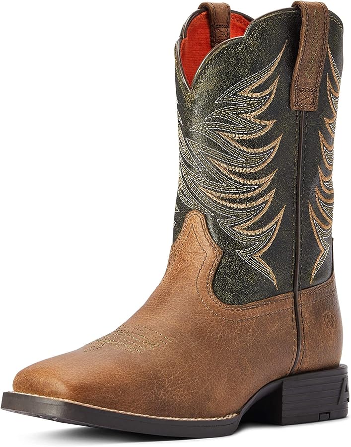 Ariat Youth Firecatcher Western Boot Distressed Brown/Alfalfa 1