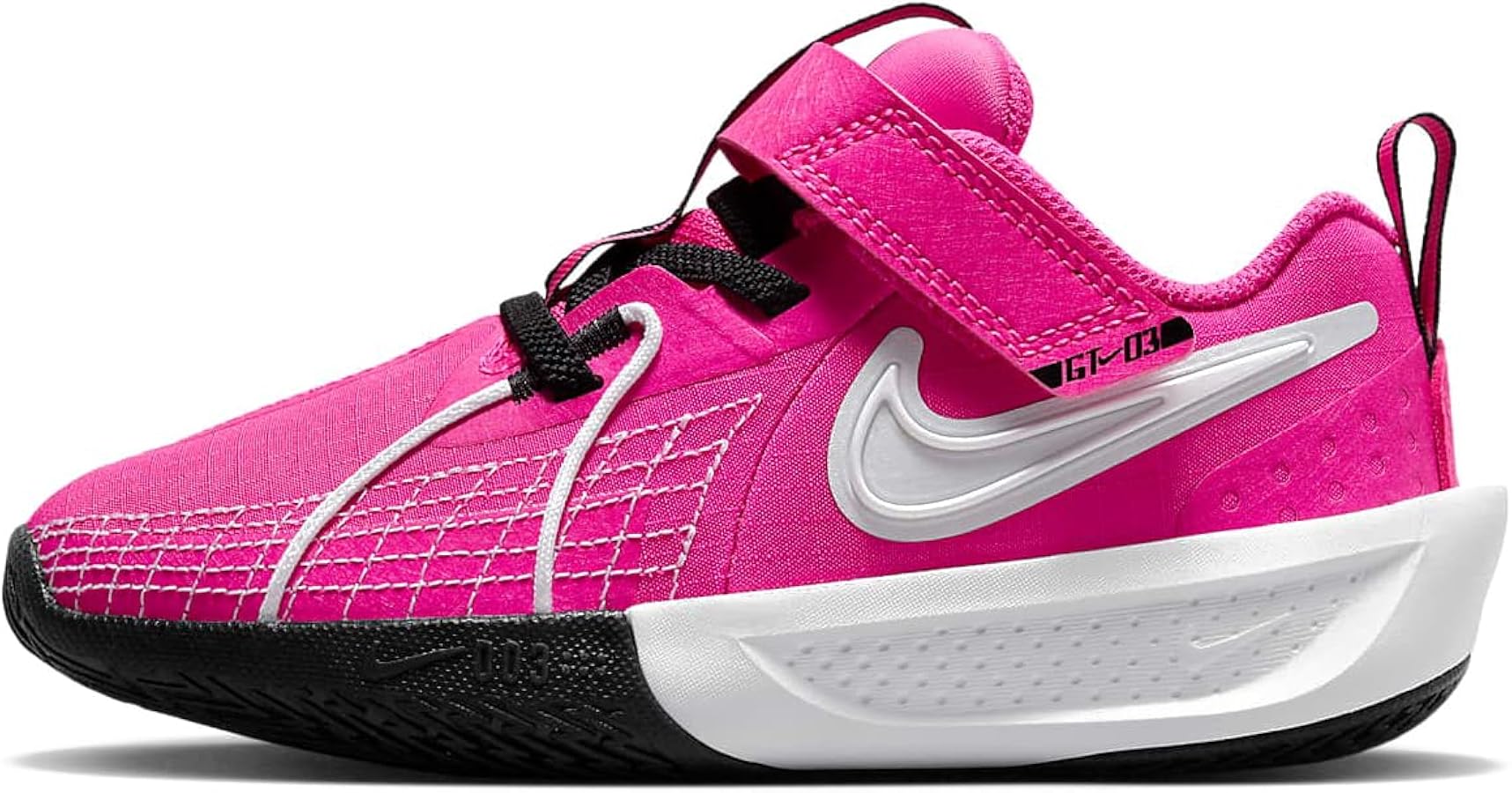 Nike G.T. Cut 3 Little Kids' Basketball Shoes (FD7034-600, Laser Fuchsia/Black/White) Size 12