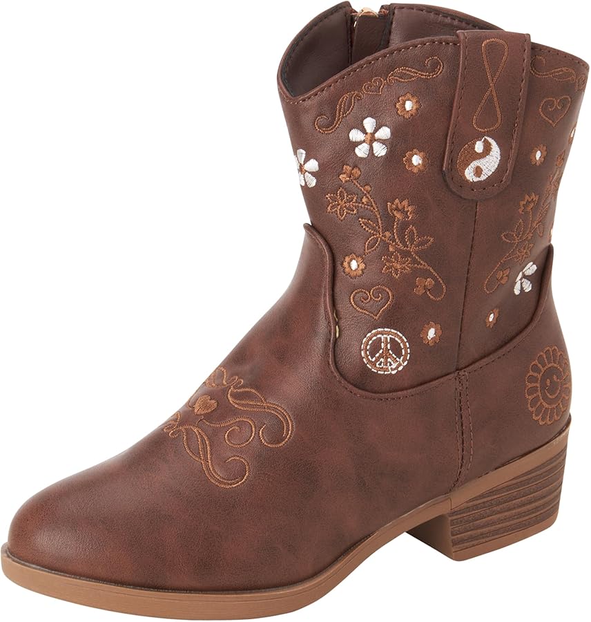 bebe Girls' Cowgirl Boots - Embroidered Western Roper Boots - Cowboy Boots for Girls (Toddler/Girl)