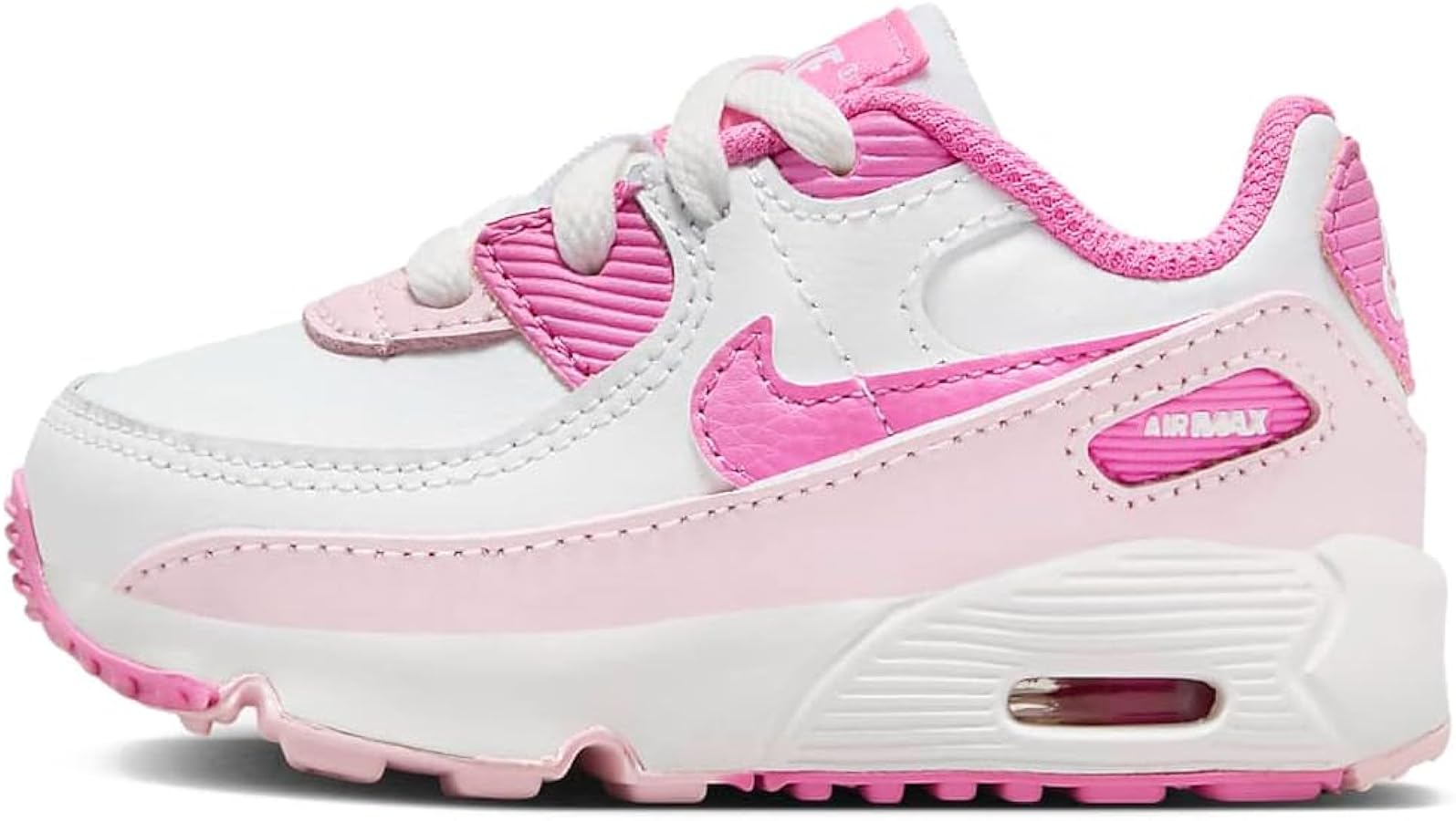 Nike Air Max 90 LTR Baby/Toddler Shoes (FZ3557-100, White/Pink Foam/Playful Pink)