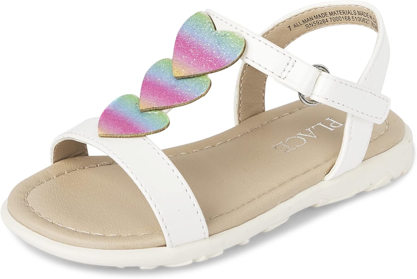 The Children's Place Girl's Baby Toddler T Sandals with Adjustable Ankle Strap