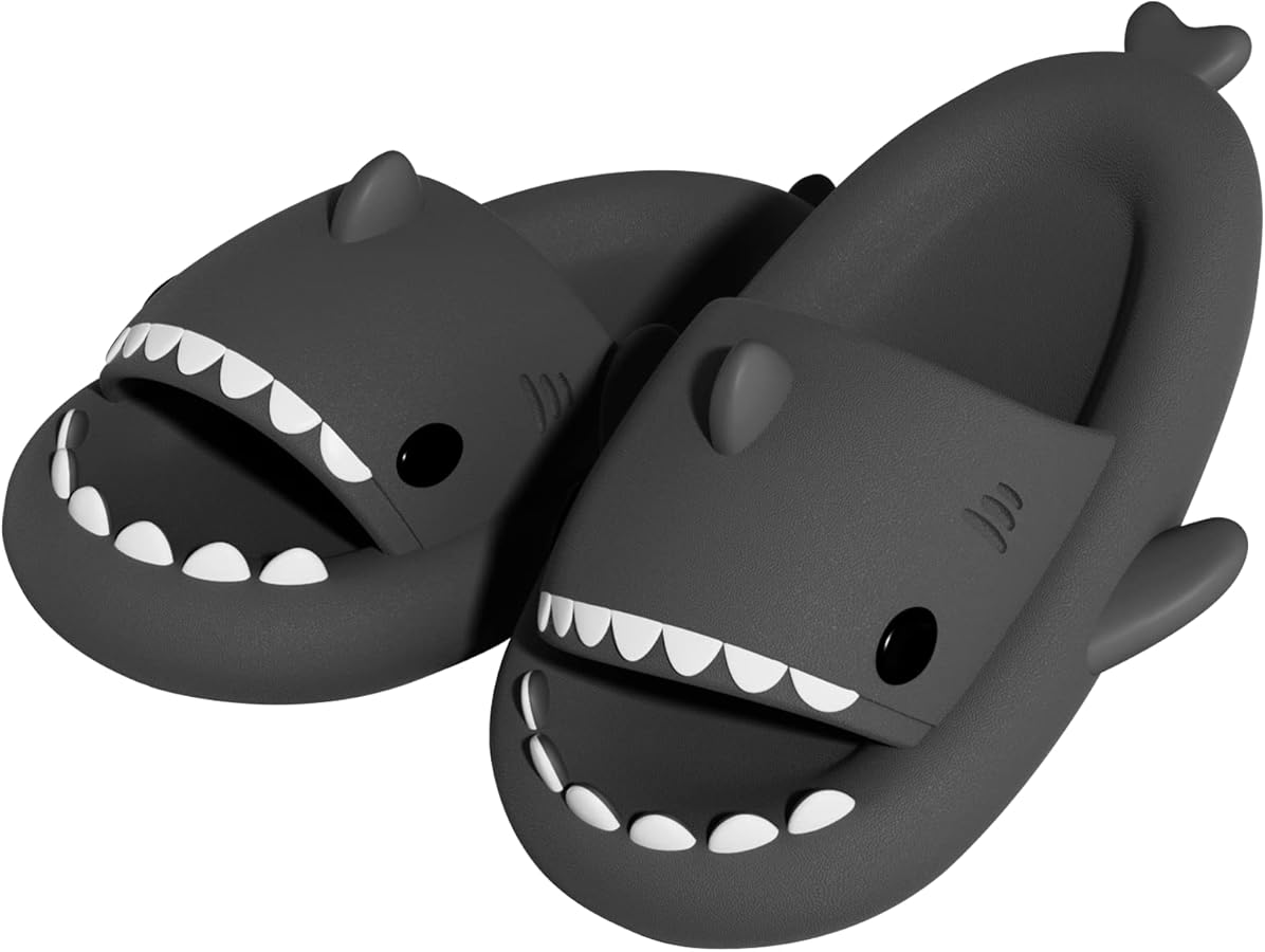 Metog Cloud Shark Slides Kids Summer Non-Slip Open Toe EVA House Shark Slippers for Boys Girls Cute Lightweight Soft Slide Sandals for Pool Bathroom Shower Spa Beach Indoors Outdoors