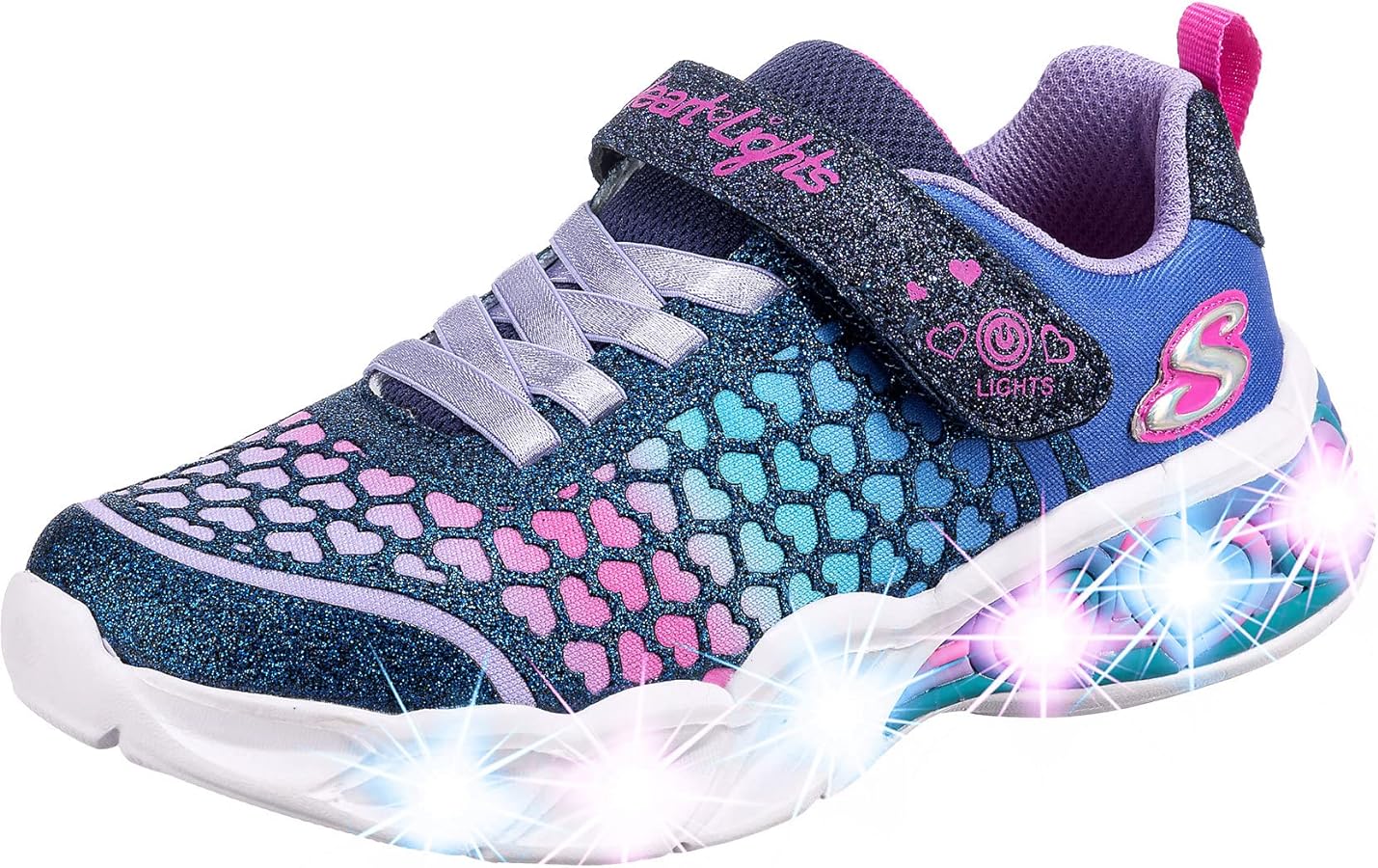 Skechers Girl's Sweetheart Lights-Lovely Co Sneaker