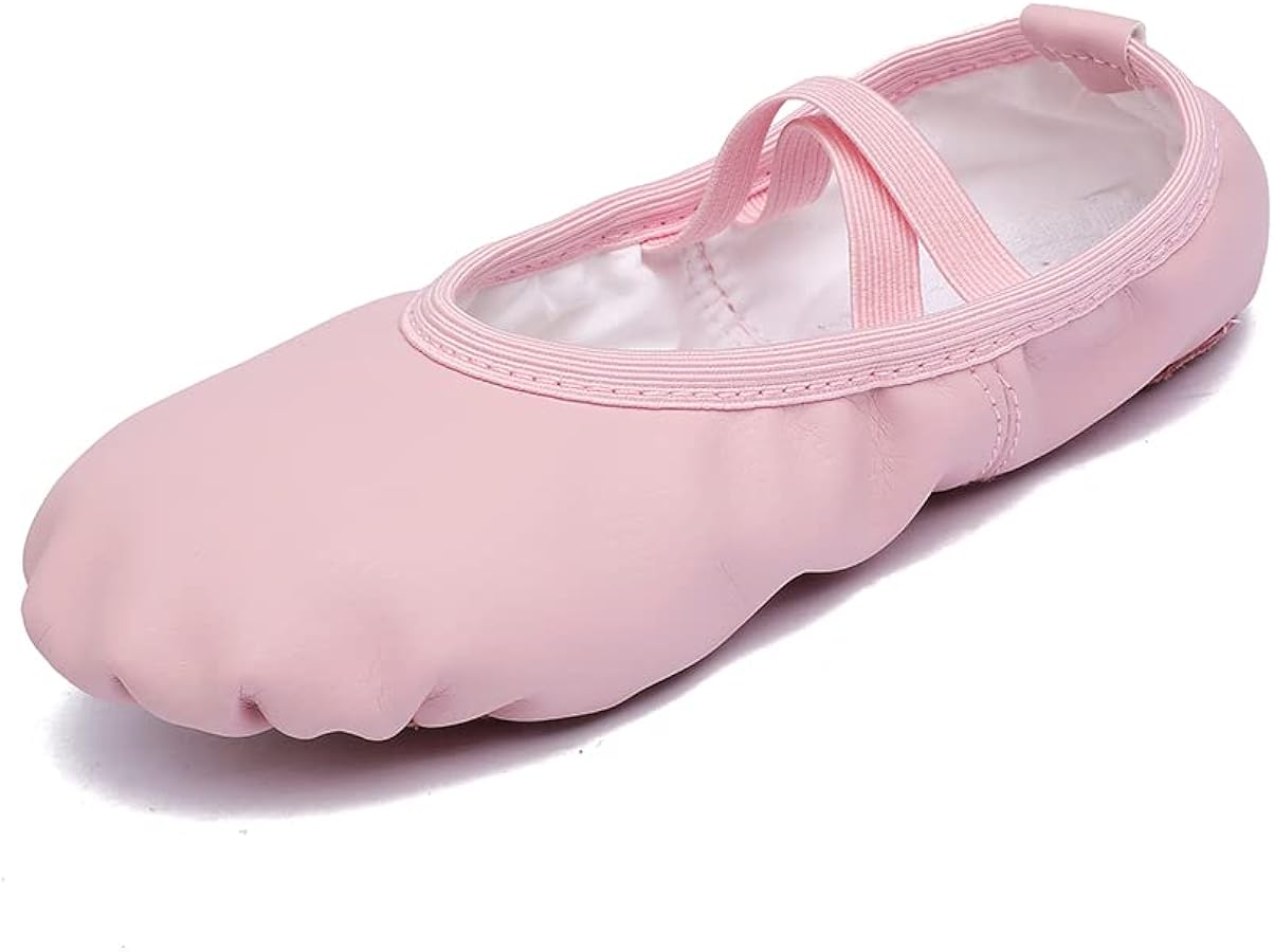 Ballerina Dance Shoes for Toddler Girls Kids Ballet Leather Split Sole Shoes for Toddler/Little Kid/Big Kid