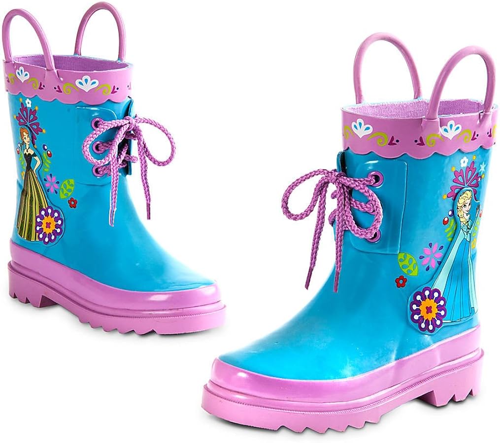 Disney Store Deluxe Frozen Anna Elsa Rain Boots Shoes