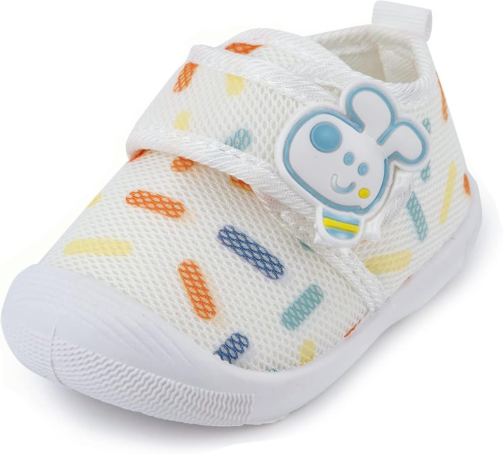 WILLFUN Toddler Squeaky Shoes Baby Boy Girl First-Walking Sneakers Infant Soft Sole Little Kid Trainers for 0-3-Year-old First Walkers